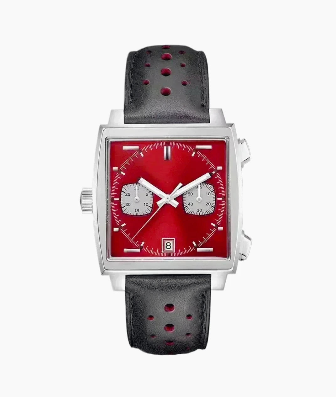 Montre Homme Quartz VK63 Chronographe Acier Saphir Carrée Cuir Date 30M – CLEVI Paris