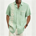 Chemise homme à fleurs en lin manches courtes – CLEVI Paris