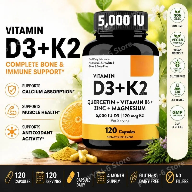 Vitamine D3 K2, flacon de 120 unités – CLEVI Paris