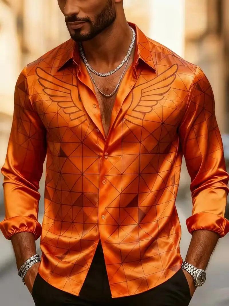 Chemise Homme Imprimée 3D à Manches Longues – CLEVI Paris