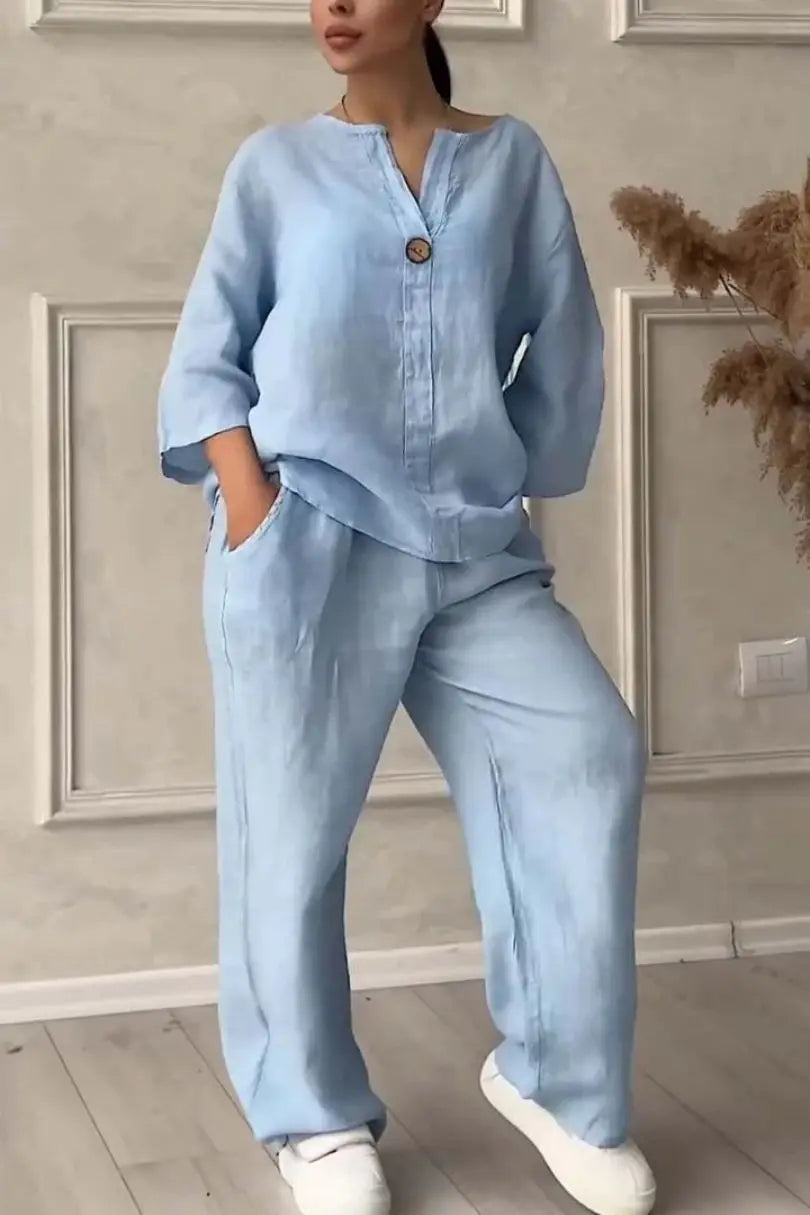 Ensemble femme ample haut et pantalon large – CLEVI Paris