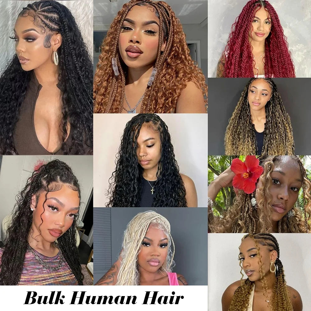 Mèches Tressage Deep Wave Cheveux Humains Brésiliens 100g Sans Trame — Boho Braids & Nattes – CLEVI Paris