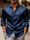 Chemise homme en satin à motifs imprimés – CLEVI Paris