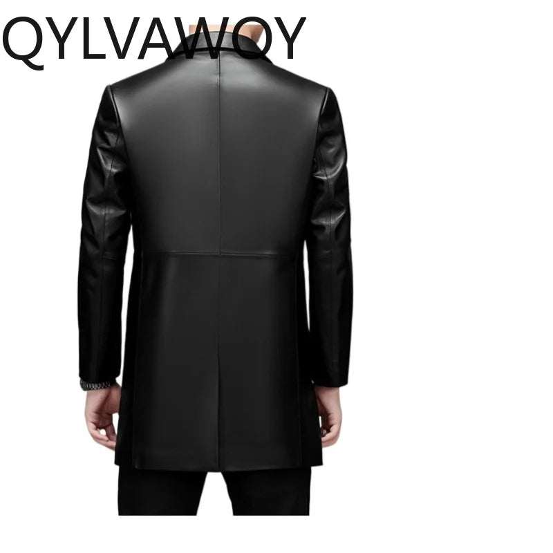 Manteau mi-long homme en cuir de mouton – CLEVI Paris