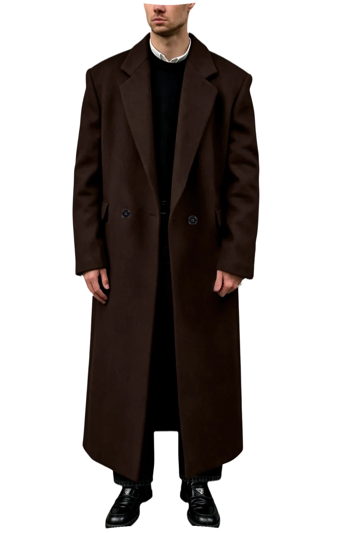 Manteau homme très long en laine mélangée – CLEVI Paris