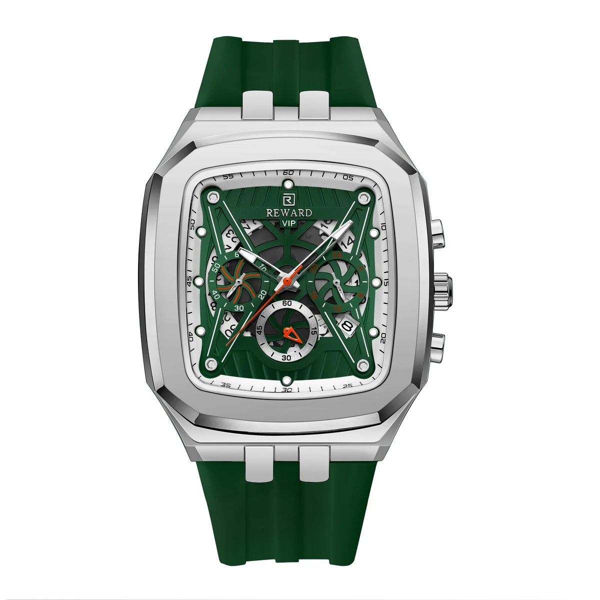 Montre Quartz Tonneau Homme Silicone Lumineuse Casual – CLEVI Paris