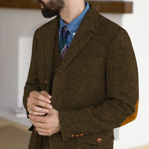 Blazer homme en tweed à chevrons – CLEVI Paris