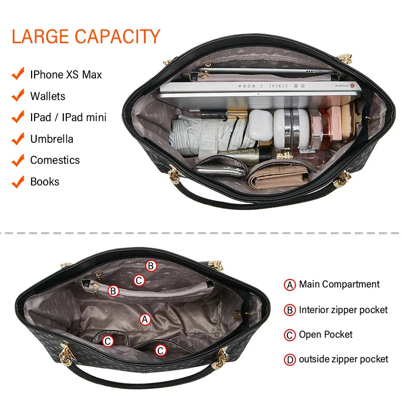 Sac à Main Cuir Véritable Femme Grande Capacité – CLEVI Paris