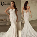 Robe de mariée sirène à bretelles fines – CLEVI Paris