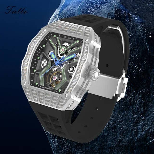 Montre Automatique Squelette Saphir Cristaux Homme – CLEVI Paris