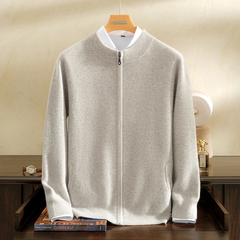 Ensemble homme cachemire cardigan zippé – CLEVI Paris