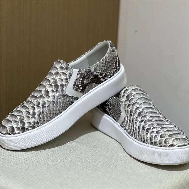 Mocassins homme gris en cuir – CLEVI Paris