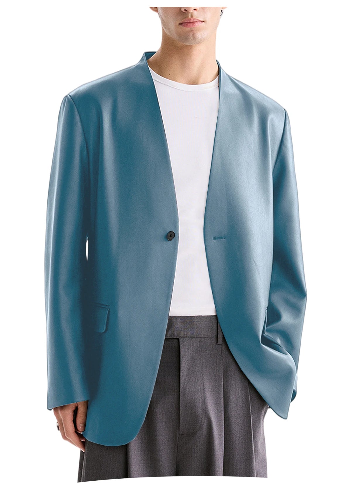 Blazer homme en tweed à chevrons, coupe droite – CLEVI Paris