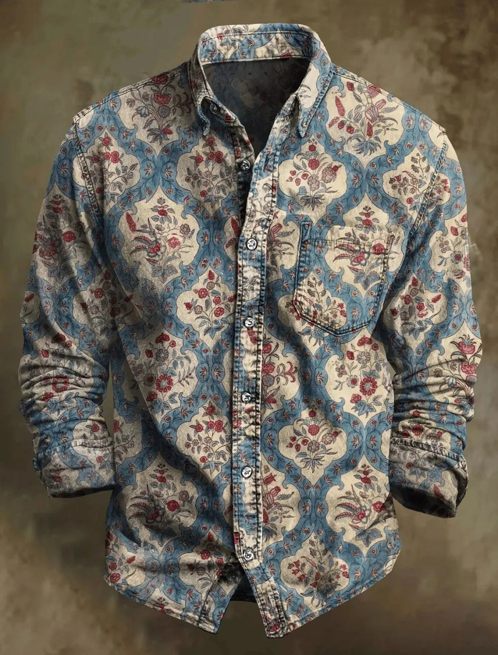 Chemise homme en lin imprimée – CLEVI Paris