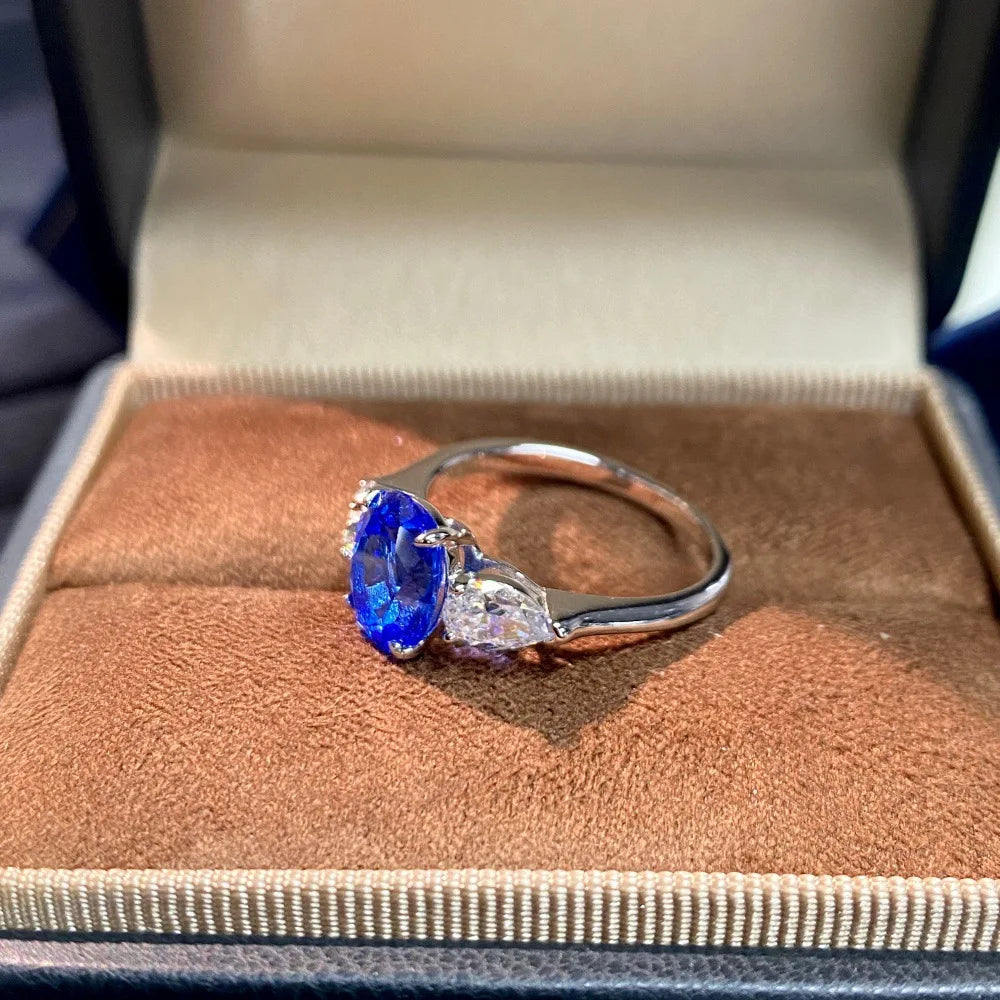 Bague Femme Saphir Or Blanc 18K – CLEVI Paris