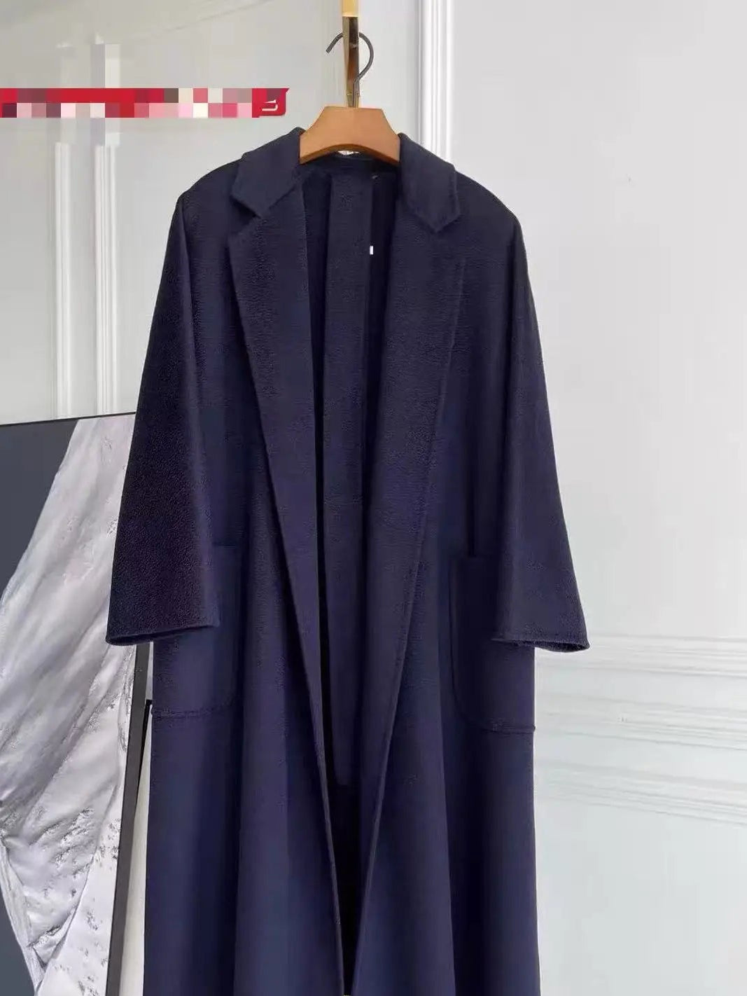 Manteau long femme en laine à revers – CLEVI Paris