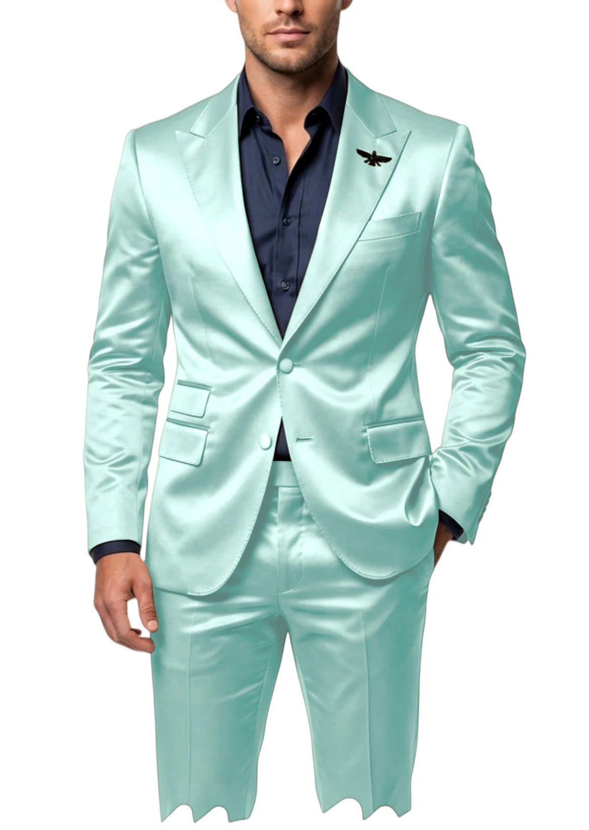 Costume homme 2 pièces en satin – CLEVI Paris