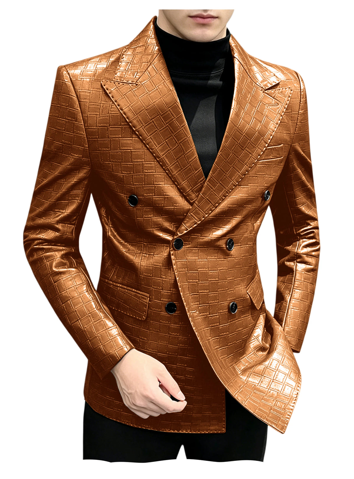 Blazer similicuir homme effet croco – CLEVI Paris
