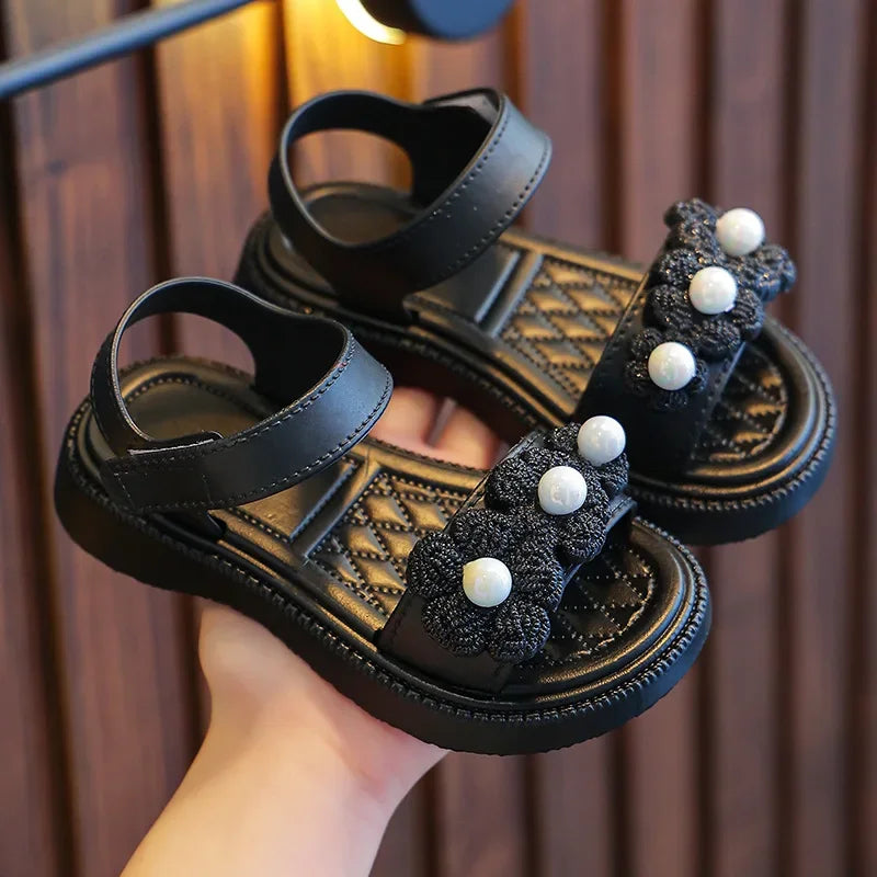 Sandales fille à nœud et scratch – CLEVI Paris