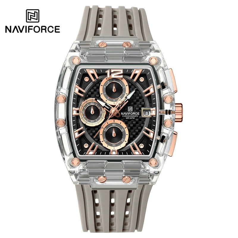 Montre Sport Chronographe NAVIFORCE Homme Silicone 5 Bar – CLEVI Paris