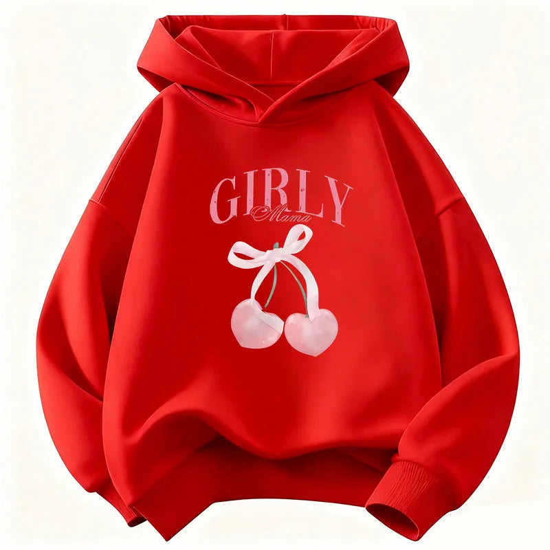 Sweat enfant à capuche imprimé cerise Y2K – CLEVI Paris