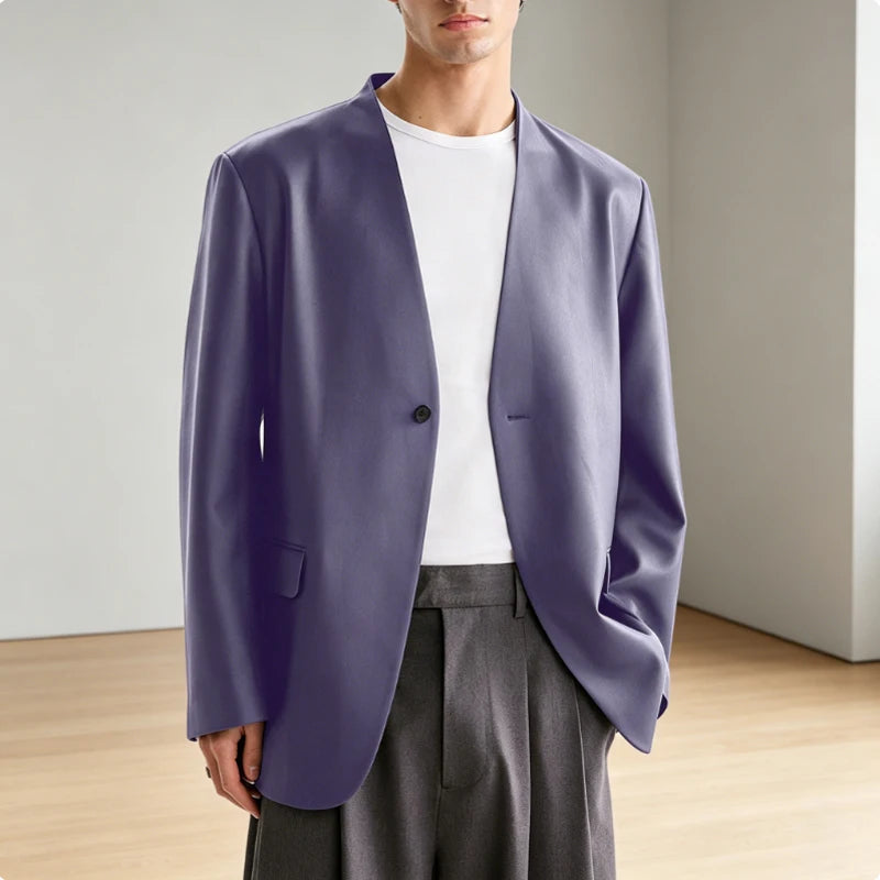 Blazer homme en tweed à chevrons, coupe droite – CLEVI Paris