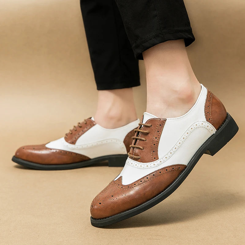 Oxford Cuir Verni Homme Bout Pointu Semelle Caoutchouc Mariage & Business – CLEVI Paris