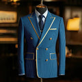 Blazer Croisé Homme Rayures Fines – CLEVI Paris