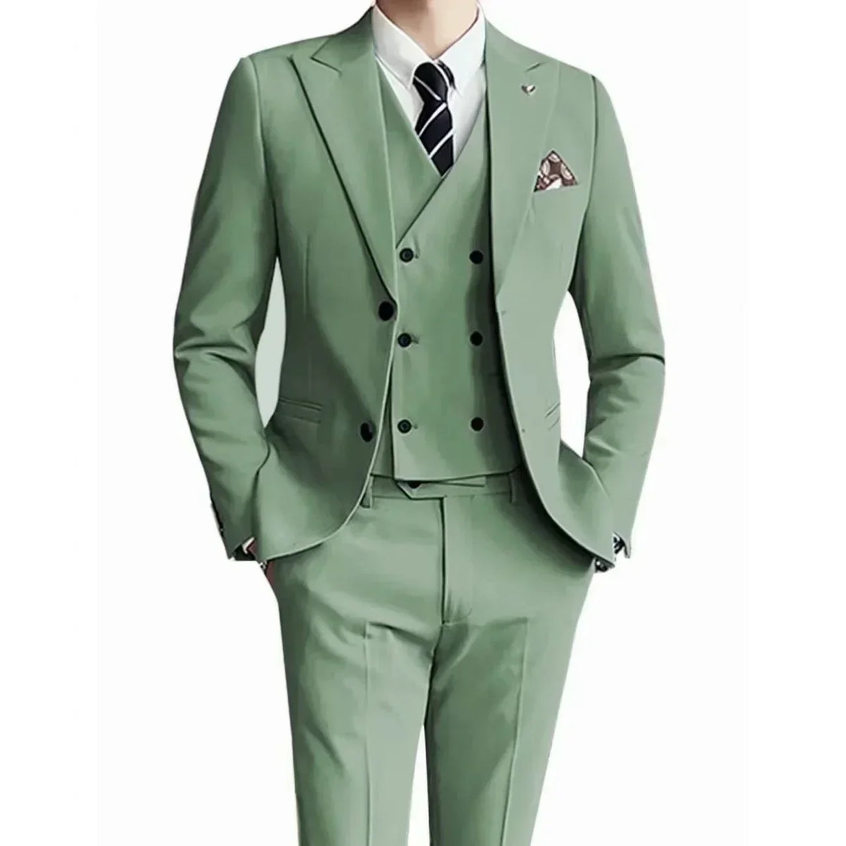 Costume homme 3 pièces uni, veste et gilet – CLEVI Paris