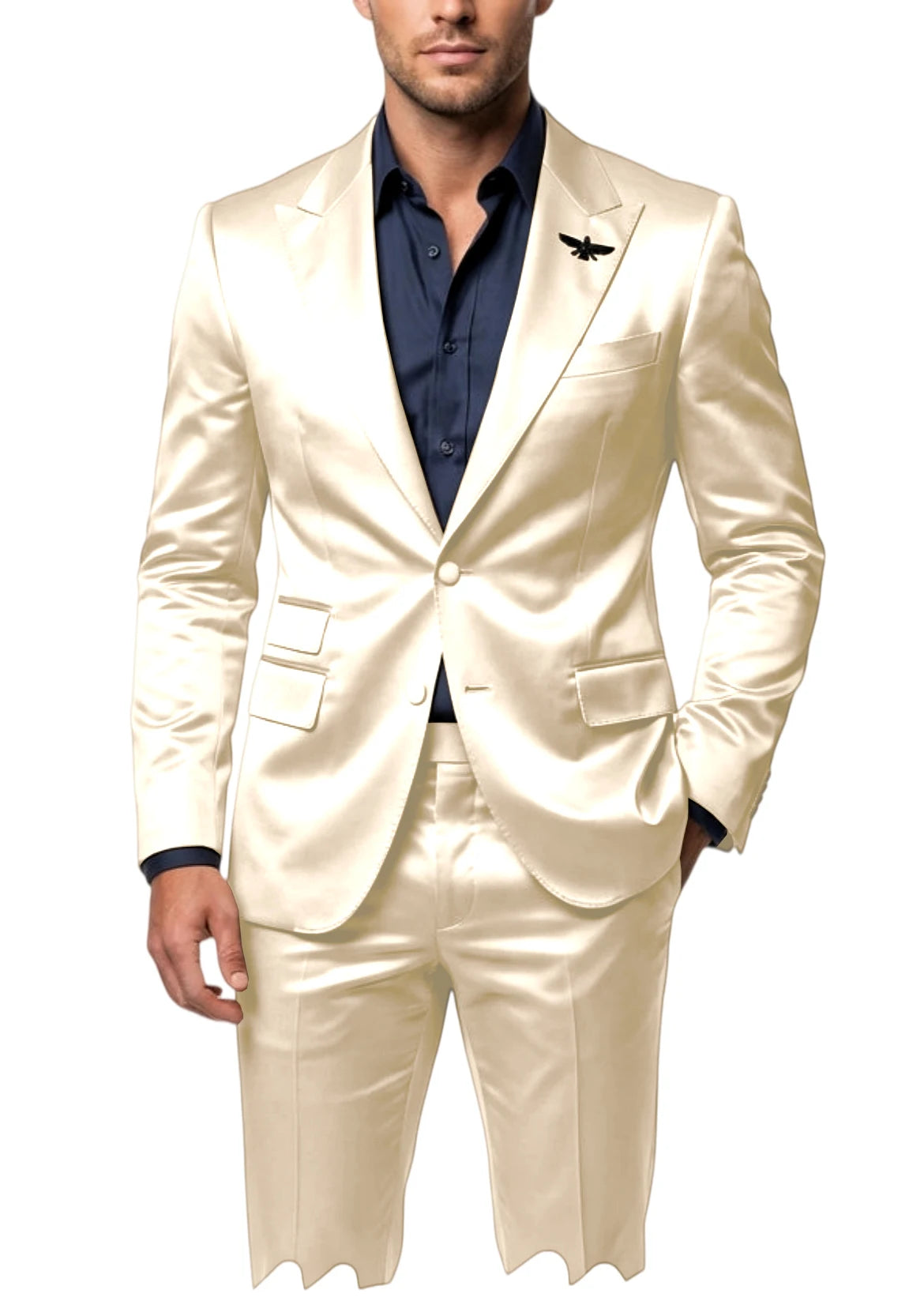Costume homme 2 pièces en satin – CLEVI Paris