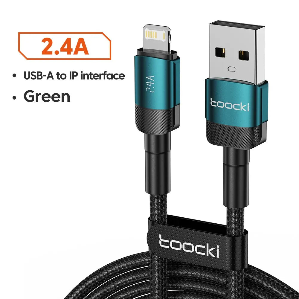 Câble Toocki Charge Rapide USB-C Lightning 60W 100W Tressé – CLEVI Paris