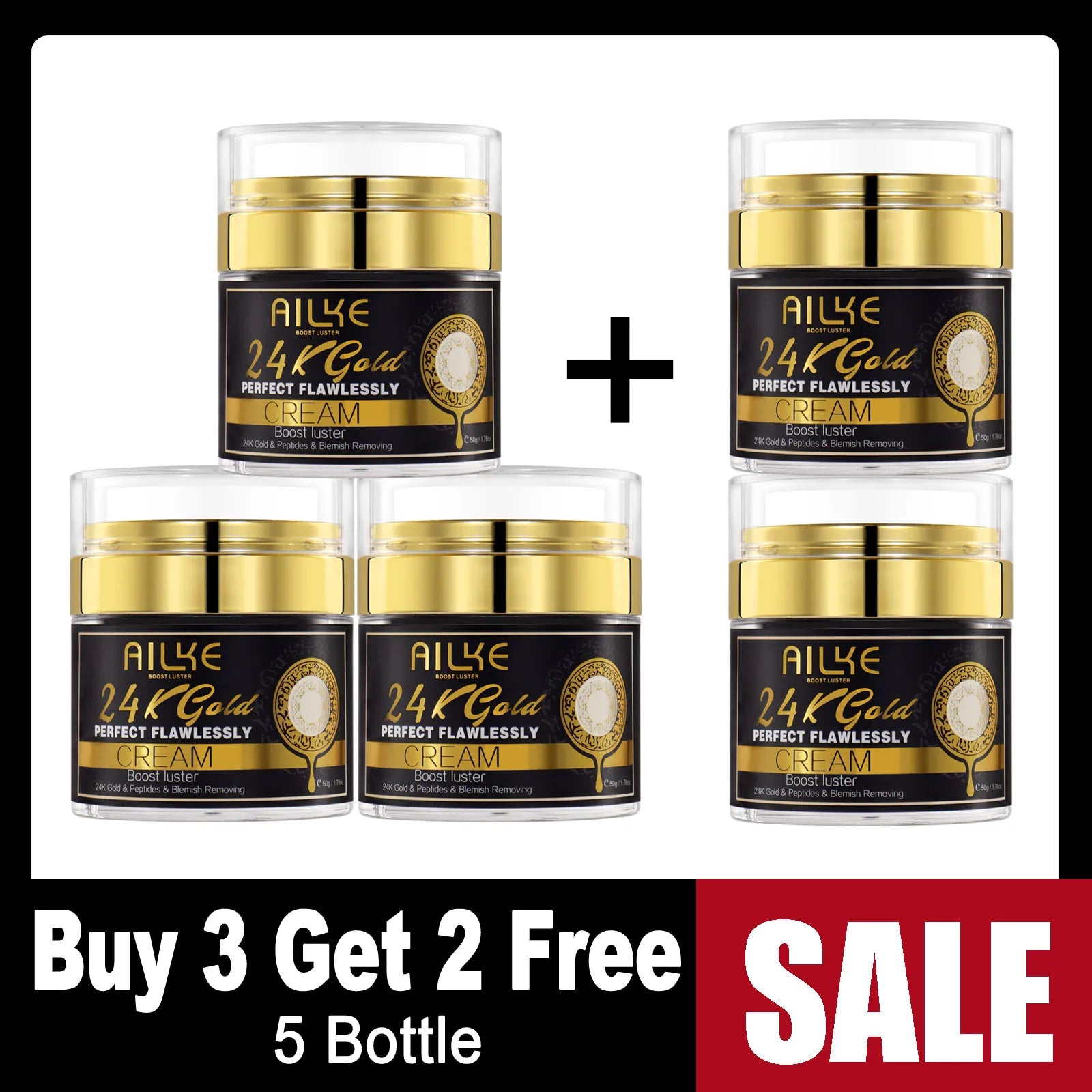Gamme Soins AILKE 24K Gold Perfect Flawlessly – Crème, Savon & Huile Corps – Éclaircissant Anti-Taches – CLEVI Paris
