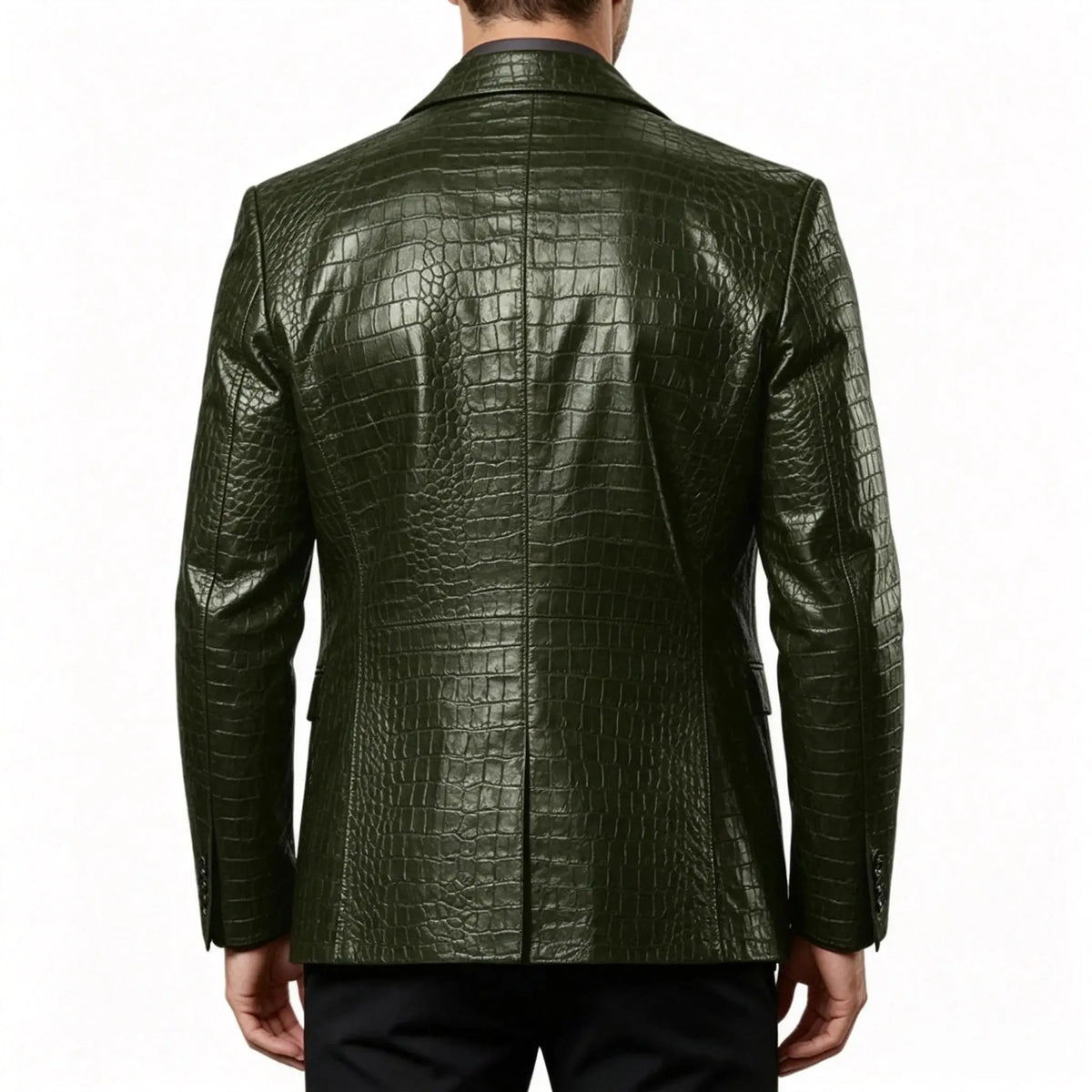 Blazer homme en simili cuir motif crocodile – CLEVI Paris