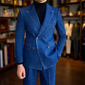 Costume homme en denim 2 pièces, double boutonnage – CLEVI Paris