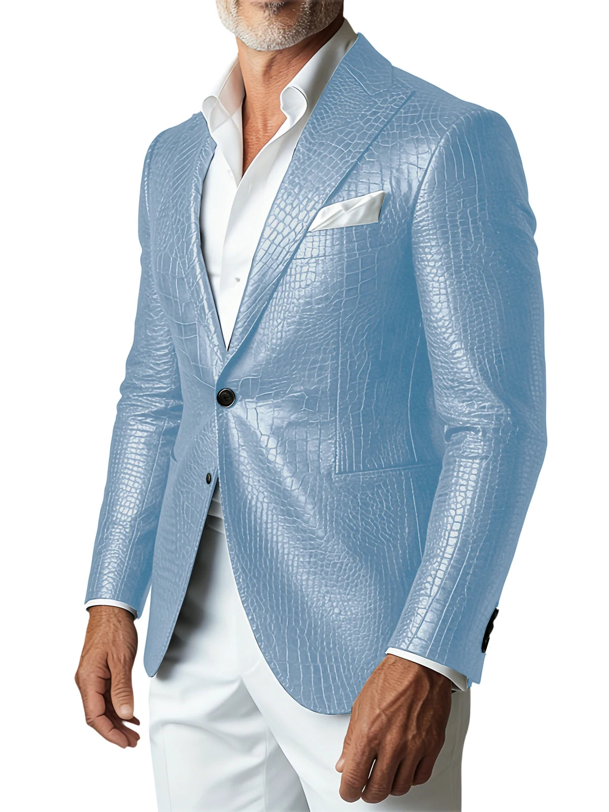 Veste homme en similicuir effet crocodile – CLEVI Paris