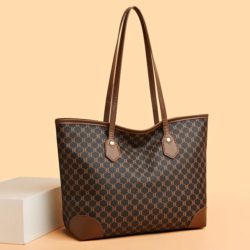 Sac Cabas Femme Grande Capacité Rétro PU – CLEVI Paris