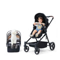 Poussette enfant avec porte-animaux noire – CLEVI Paris