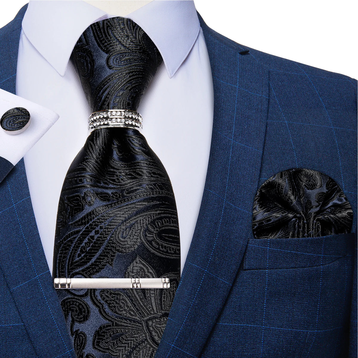 Coffret cravate homme, pochette et anneau – CLEVI Paris