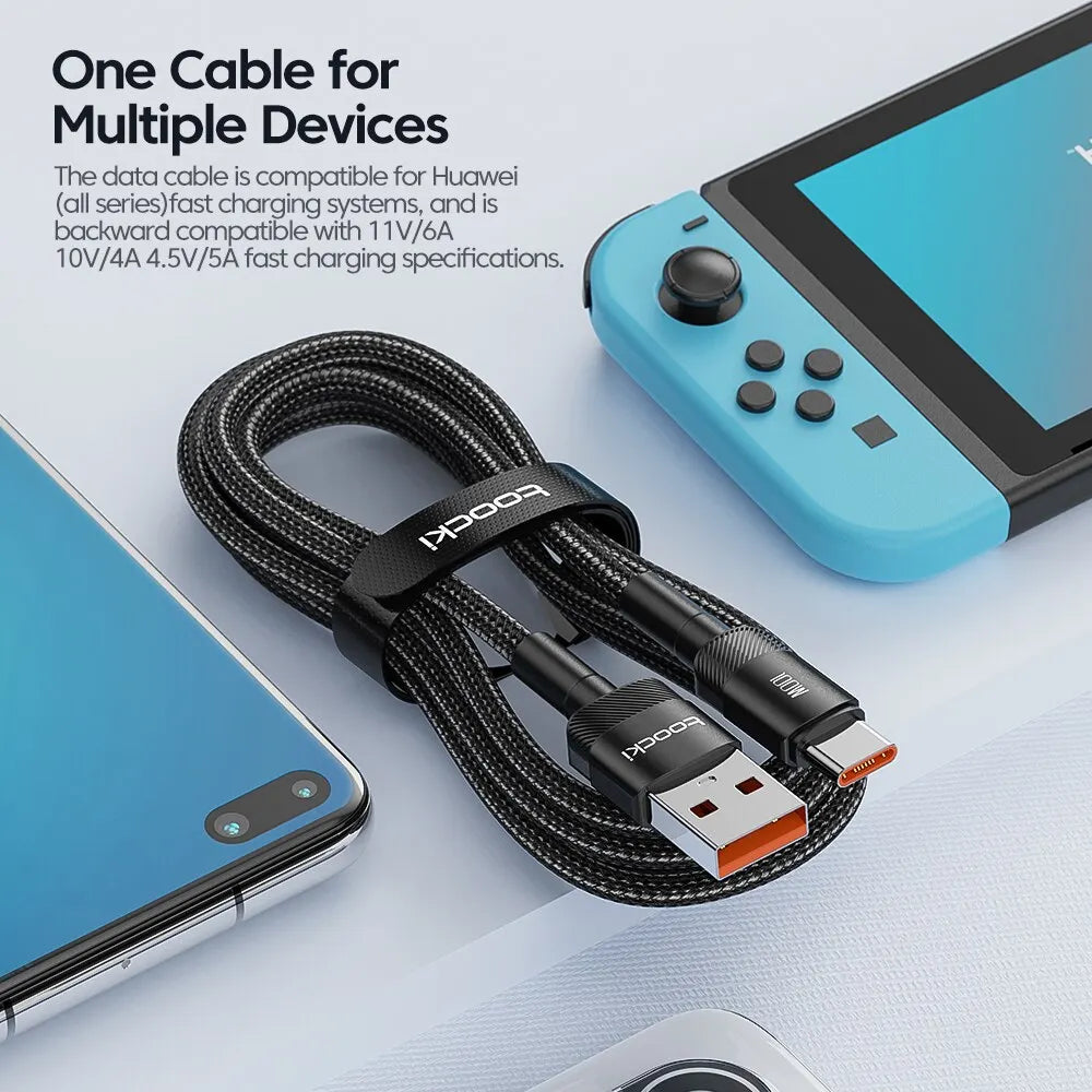 Câble Toocki Charge Rapide USB-C Lightning 60W 100W Tressé – CLEVI Paris
