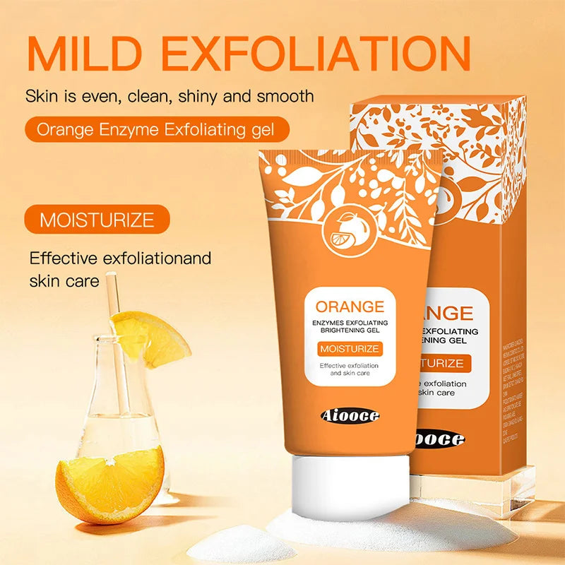 Gel Exfoliant Éclaircissant Orange Jaysuing 50ml – Nettoyage Profond, Anti-Points Noirs & Hydratant – CLEVI Paris