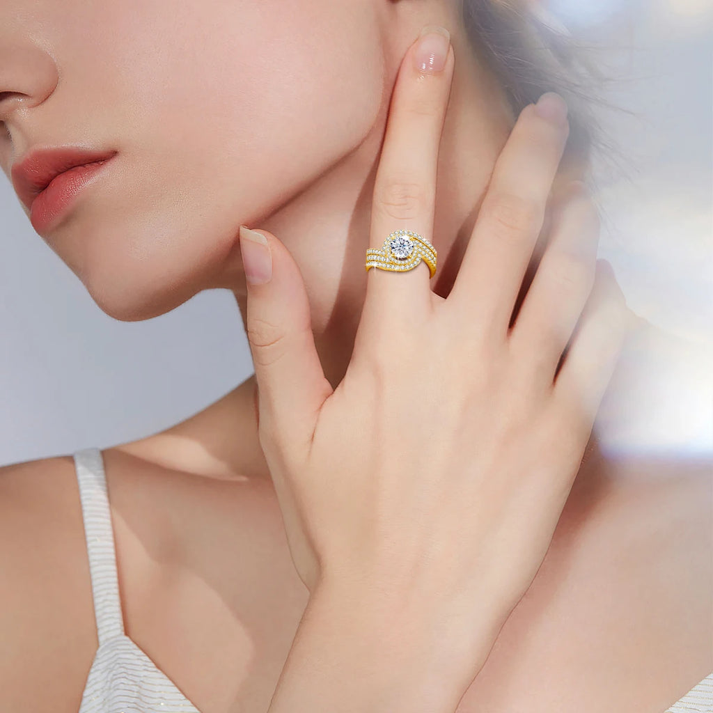 Set Bagues Moissanite Femme Or 2 Carats VVS1 – CLEVI Paris