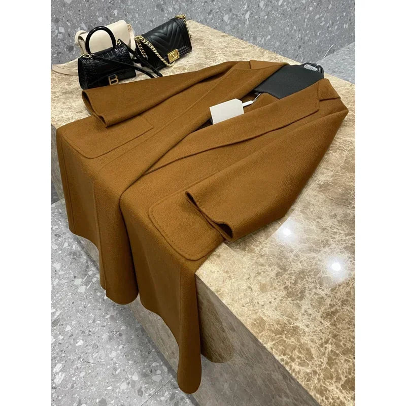 Manteau long femme 100 % cachemire ceinturé – CLEVI Paris