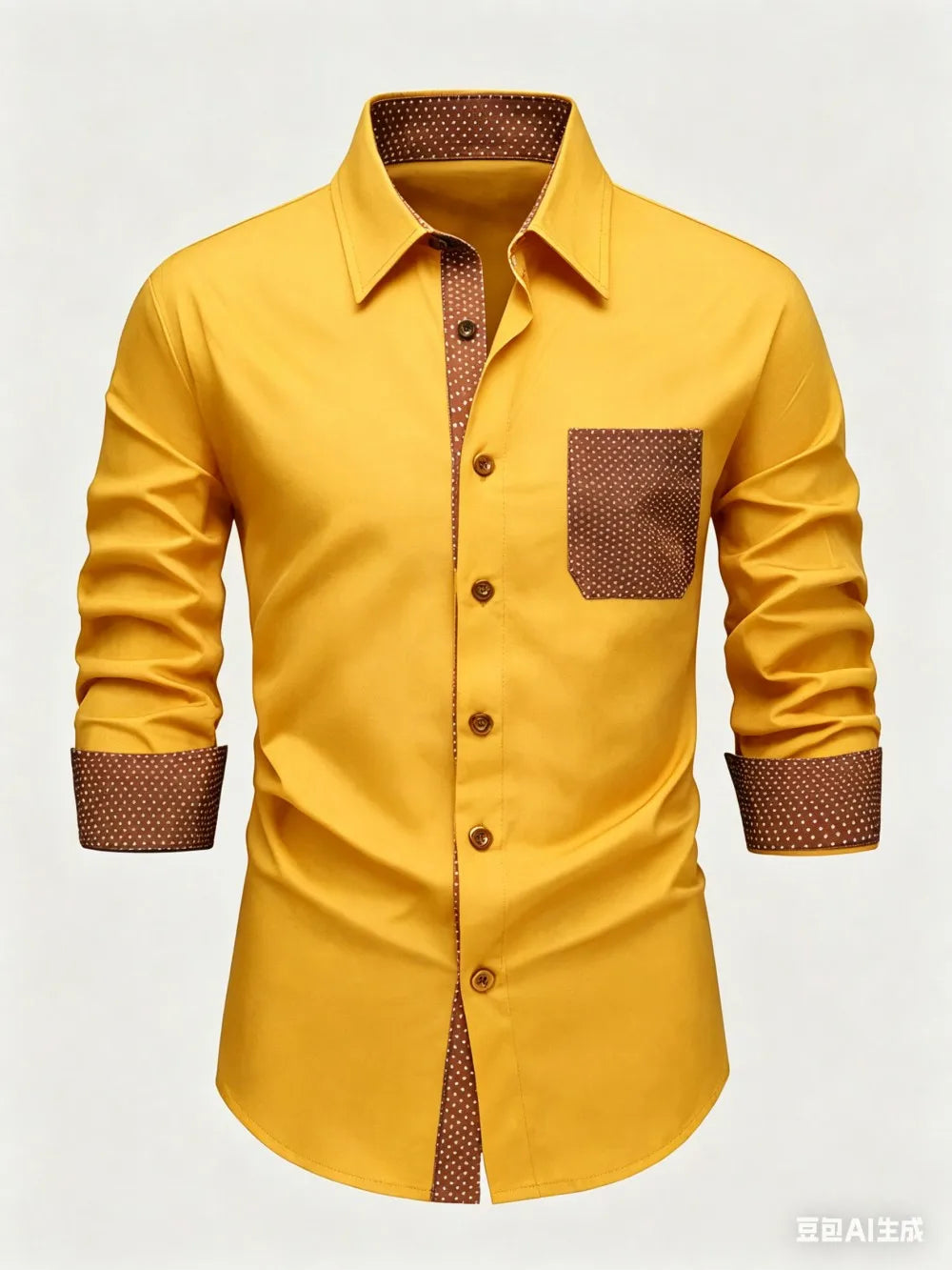 Chemise homme à pois et détails contrastés – CLEVI Paris