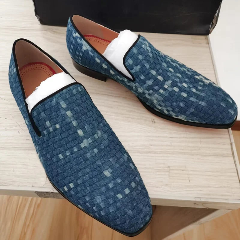 Mocassins homme LTTL en toile bleue – CLEVI Paris