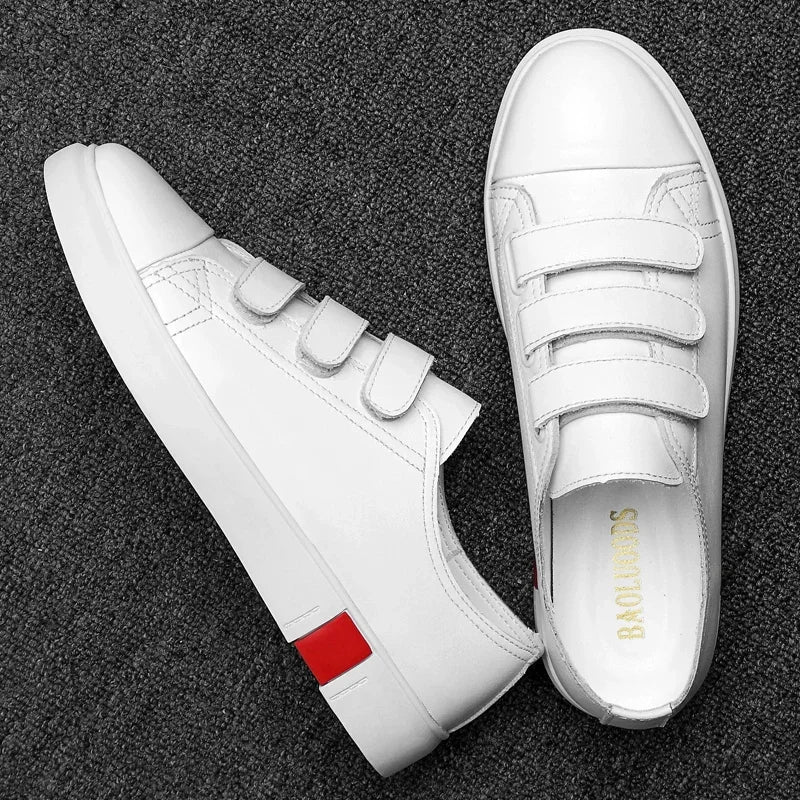 Sneakers Cuir Véritable Homme Style Coréen – CLEVI Paris