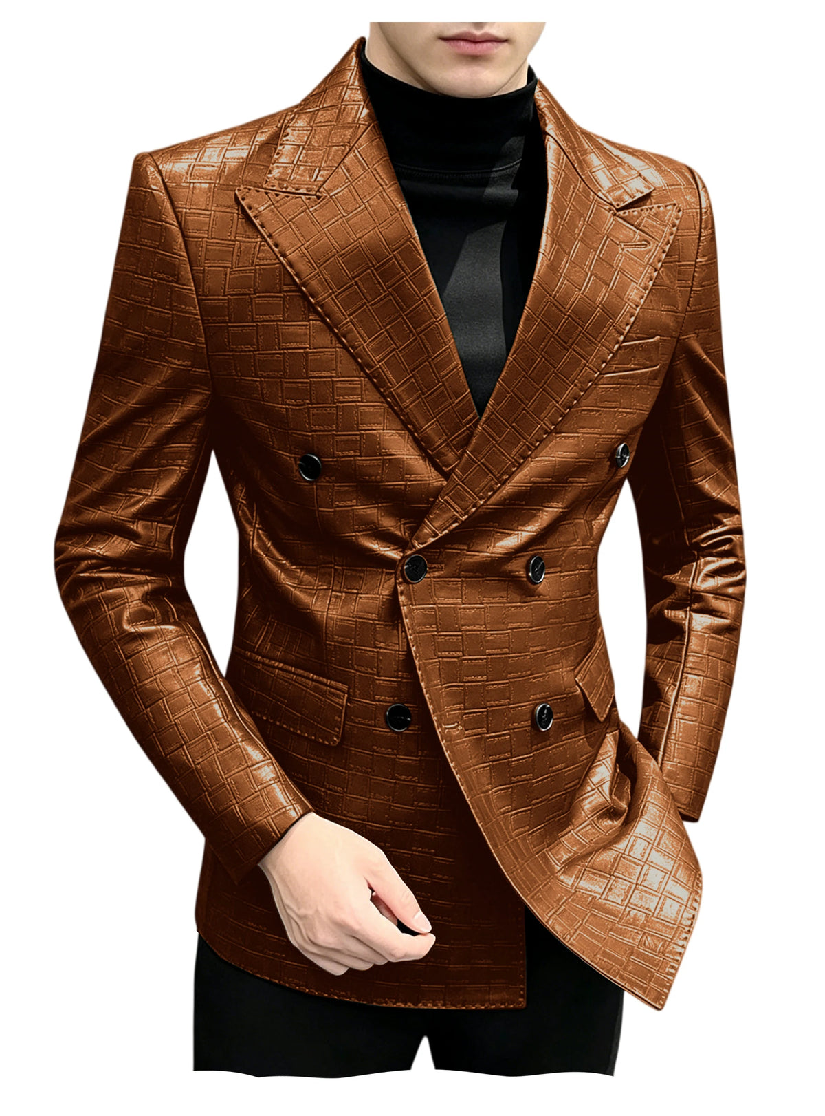 Blazer similicuir homme effet croco – CLEVI Paris