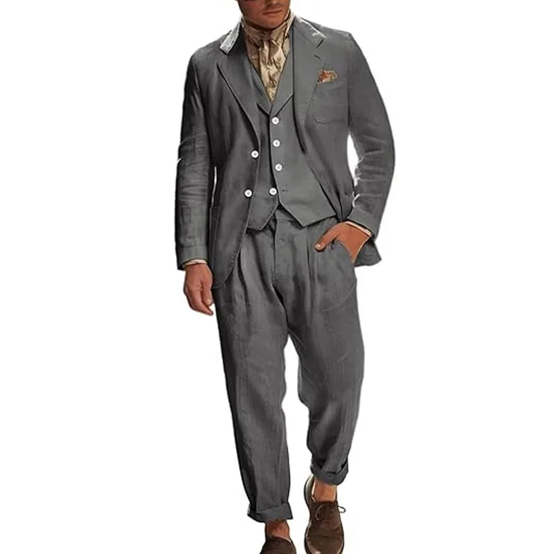 Costume Lin Homme 3 Pièces – CLEVI Paris