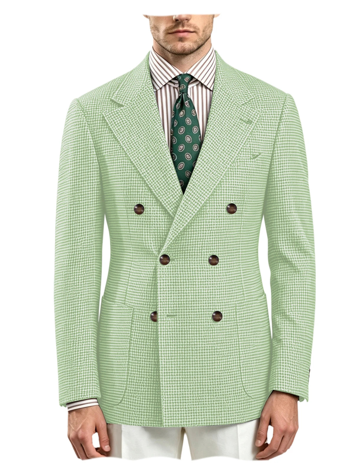 Blazer homme pied-de-poule à double boutonnage – CLEVI Paris