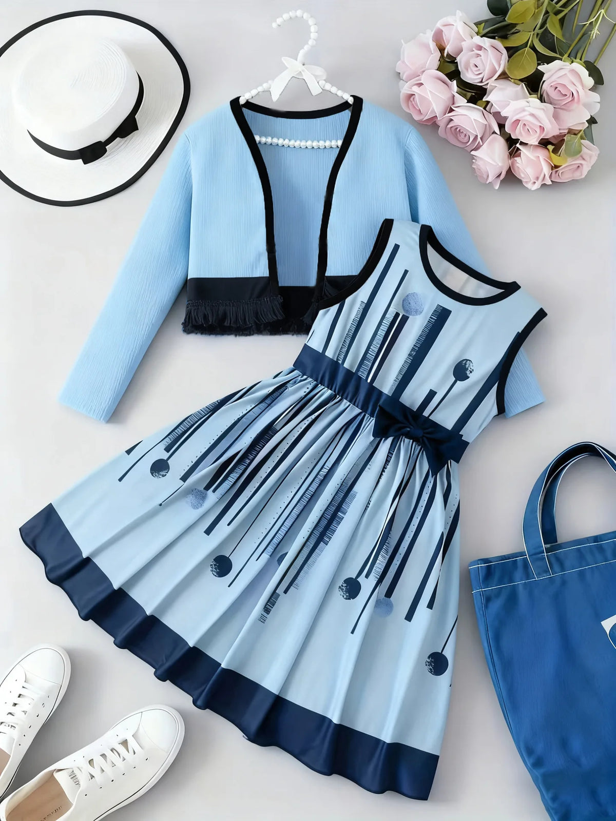 Ensemble fille robe et manteau de fête – CLEVI Paris