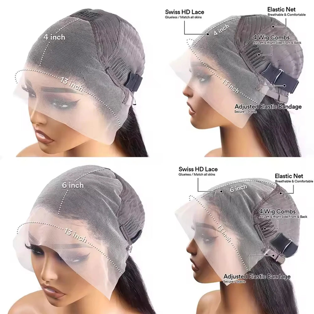 Perruque Lace Frontal Water Wave Brun Roux Cheveux Brésiliens Remy | HD Lace 13x4 & 13x6 | Densité 180%-200% | 16-36 Pouces – CLEVI Paris